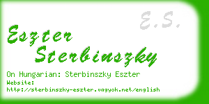 eszter sterbinszky business card